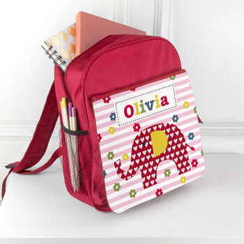 Personalised Girl's Red Mini Rucksack, 4 of 12