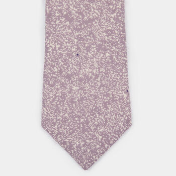 Mens Lilac Patterned Slim Style Tie, 3 of 9