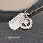 Compass Coordinates Dog Tag Silver Necklace, thumbnail 7 of 12