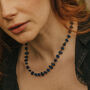 925 Sterling Silver Lapis Lazuli Crystal Chip Necklace, thumbnail 4 of 5