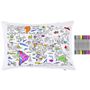 World Map Pillowcase Kit + 10 Pens, Colour In And Learn, thumbnail 7 of 10