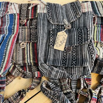Handmade Bohemian Mini Stripe Backpack, 5 of 10