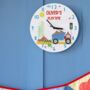 Children's Personalised Tipper Truck Construction Clock, thumbnail 1 of 3