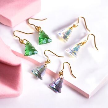 Glass Christmas Tree Earrings, 6 of 6