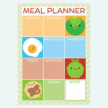Dry Erase Kawaii Meal Planner Fridge Magnet, 2 of 3