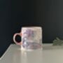 Handmade Ceramic Mug With Asemic And Pastel Brushwork, thumbnail 3 of 5