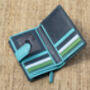 Womans Navy And Blue Leather Purse Wallet, thumbnail 9 of 11