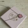 Pink Double Sided Clover Silver Necklace, thumbnail 6 of 6