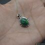 Black Fire Opal Pendant Necklace: Sterling Silver Chain, thumbnail 10 of 11