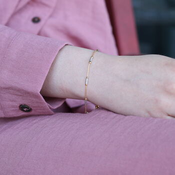 Gold Plated Silver Thread Minimalistic Bracelet, 3 of 3