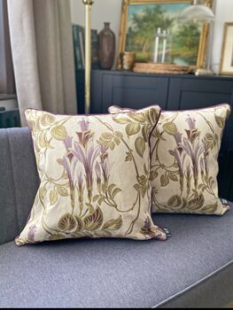 Purple Liberty Art Deco Floral 18' Cushion Cover, 2 of 5