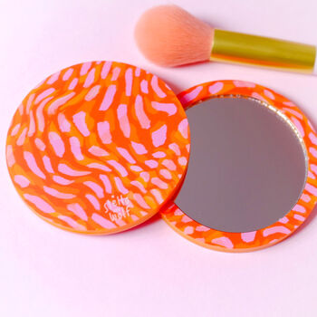 Orange Abstract Pocket Mirror, 4 of 5