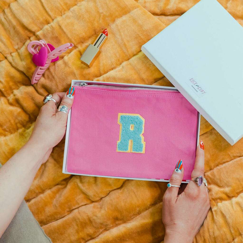 Personalised Patch Initial Make Up Bag By Rock On Ruby
