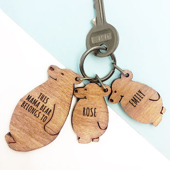 personalised bear keyring