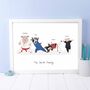 Personalised Pig Martial Art Family Print, thumbnail 1 of 2