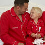 Personalised Matching Red Christmas Pyjamas For Dad And Child, thumbnail 6 of 7