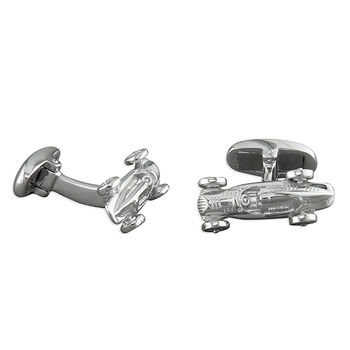 Solid Sterling Silver Racing Car Cufflinks, 2 of 3
