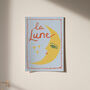 La Lune Illustrated Moon Giclee Print, thumbnail 3 of 11