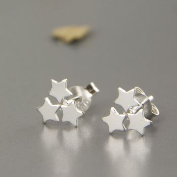 Dainty Sterling Silver Shooting Stars Earrings, 3 of 10