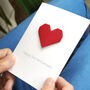 Personalised 3rd Leather Anniversary Origami Heart Card, thumbnail 6 of 7