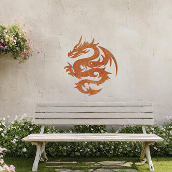 Metal Dragon Wall Art For Mythical Garden Decor And Gift, 9 of 10