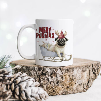 Merry Pugmas Personalised Mug, 5 of 5