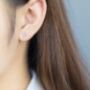 Sterling Silver Treble Clef Stud Earrings, thumbnail 2 of 6