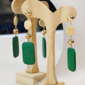 Gold Plated Composite Wood Earrings, 4 of 5
