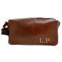 Personalised Luxury Initials Brown Leatherette Wash Bag, thumbnail 4 of 5