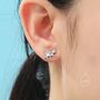 Sterling Silver Cat Skeleton Stud Earrings, thumbnail 5 of 11