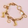 Western Cowboy Boot Gold Plated Charm Bracelet, thumbnail 1 of 9