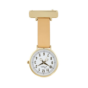 Rose Gold And Grey Leather Nurse Fob Watch, 6 of 6