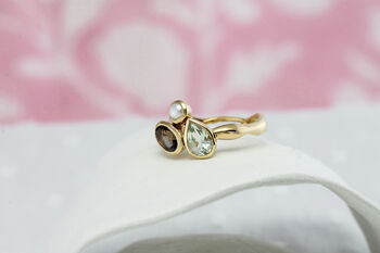 Smoky Quartz, Green Amethyst And Pearl Ring, 4 of 9