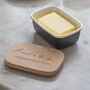 Farmhouse Enamel Butter Dish 'A Moment On The Lips', thumbnail 2 of 4