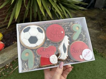 Football Fan Birthday Biscuit Gift Box, 2 of 3