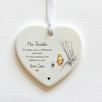 Personalised Bear Thank You Teacher Keepsake Heart, 2 of 3