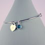 Personalised Sterling Silver Birthstone Bangle, thumbnail 4 of 9