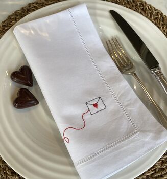Embroidered Love Letter Napkin, 3 of 5