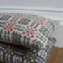 Knitted Lambswool Welsh Check Cushion, thumbnail 4 of 7