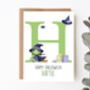 Personalised Kids Halloween Card Green Witch, thumbnail 2 of 3