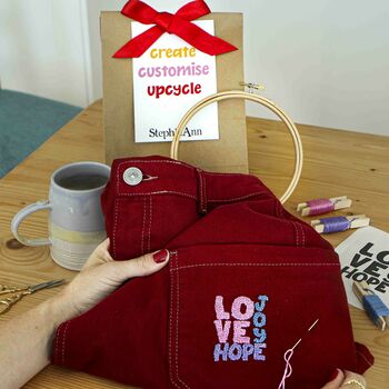 Make, Stitch And Upcycle Hand Embroidery Love Craft Kit, 2 of 5