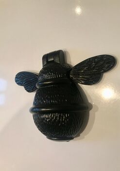 Brass Bee Door Knocker Black Finish, 6 of 8