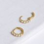 18 K Gold Plated Opal Huggie Hoop Earrings, thumbnail 6 of 10