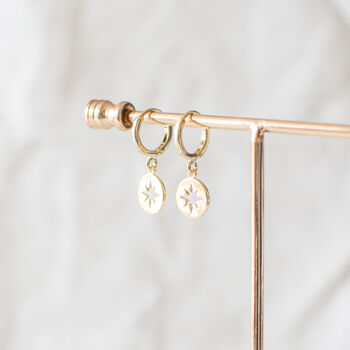 North Star Huggie Hoop Earrings, 7 of 11