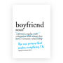 Personalised Boyfriend Dictionary Print, thumbnail 4 of 4