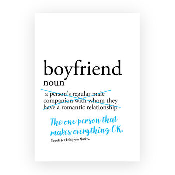 Personalised Boyfriend Dictionary Print, 4 of 4