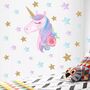 Unicorn And Stars Kid’s Room Decal Wall Stickers, thumbnail 2 of 5