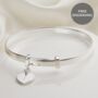 Personalised Sterling Silver Heart Bangle, thumbnail 1 of 7