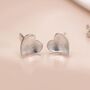 Sterling Silver Textured Heart Stud Earrings, thumbnail 4 of 6