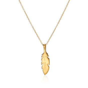Personalised Gold Plated Feather Message Pendant, 7 of 12